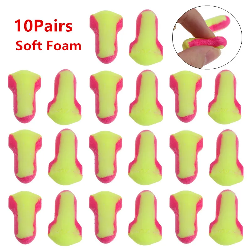 10 Pairs Disposable Soft Foam EarPlugs Sleeping Travel Work Ear Protection Snore-Proof Sleep Ear Protector No Cords Drop Ship