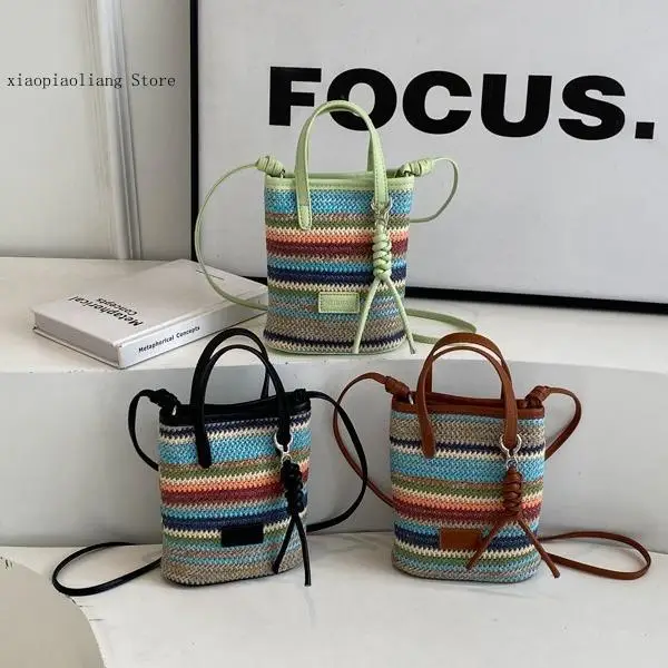 Fashionable Mobile Phone Bag for Summer High-End Casual Versatile Simple Color Blocking Hand-Held Single Shoulder Crossbody Bag
