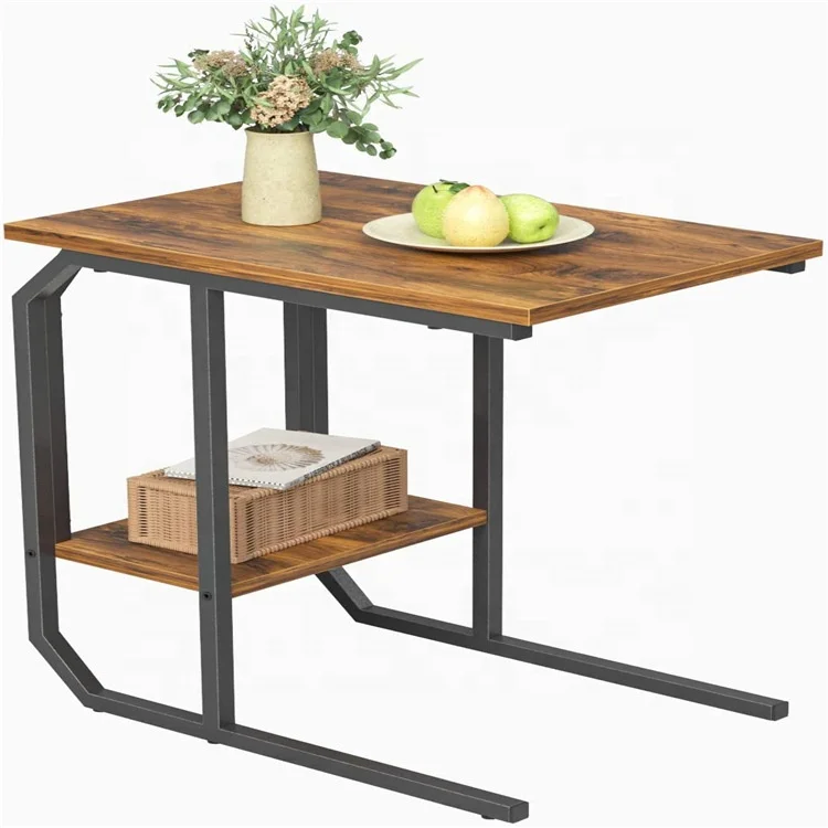 

Оптовая продажа, 2-уровневый приставной столик C-образной формы для дивана, прикроватного небольшого пространства для гостиной KC-T0996