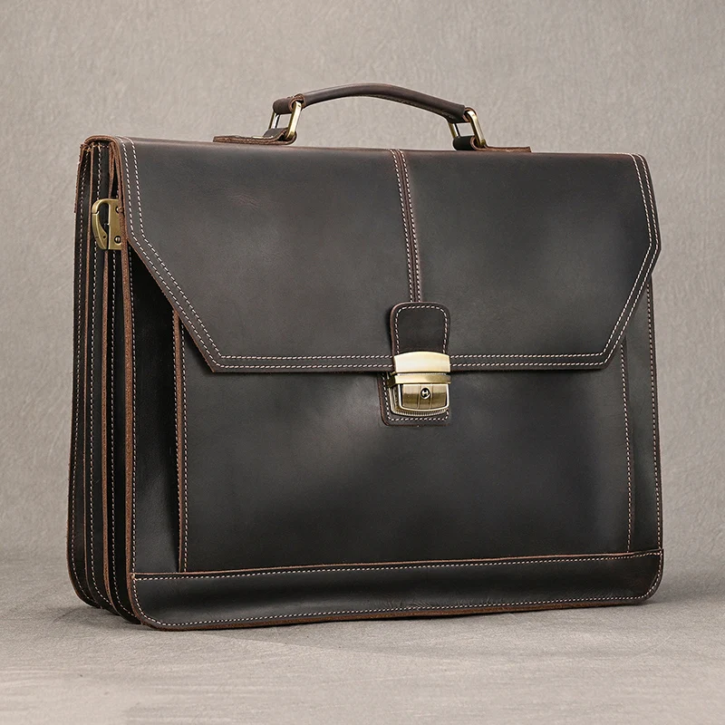 Formal Business Bag Genuine Leather Briefcase Bag For 15 Inch Notebook PC Computer Bag Cowhide Messenger Bags For Male