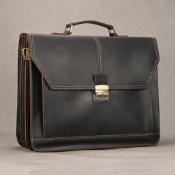 Formal Business Bag Genuine Leather Briefcase Bag For 15 Inch Notebook PC Computer Bag Cowhide Messenger Bags For Male