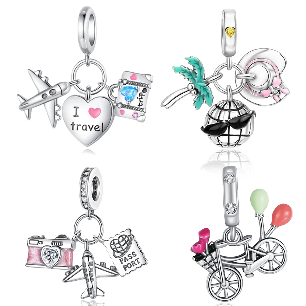 Charms Plata Tower of Love Pendant Silver Colors For Charms Silver Colors Original Bracelet for Jewelry Making
