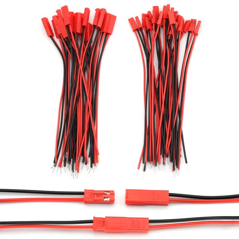 

10/20 Pairs Male&Female Connector JST Plug Cable DIY 2 Pin Connectors Terminals for RC Toys Battery LED Lamp
