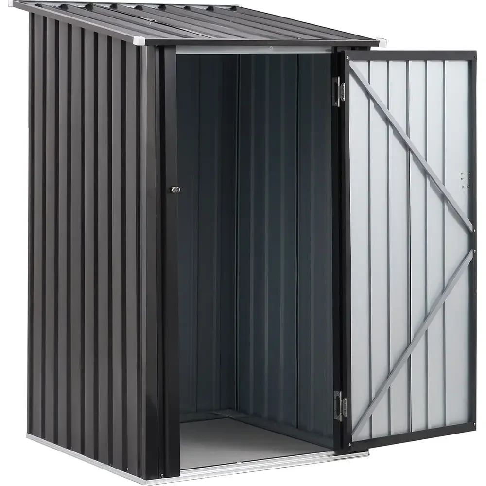 3x3 Outdoor Metal Storage Shed - Lockable Door, Waterproof Garden Utility Tool Shed for Patio, Lawn, and Garden (Gray)