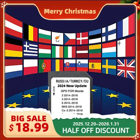 SD Card Navi Upgrade Kit Europe for Mazda 2 CX3 CX5 16GB Navigation Sat Nav with Anti Fog Reaview Stickers