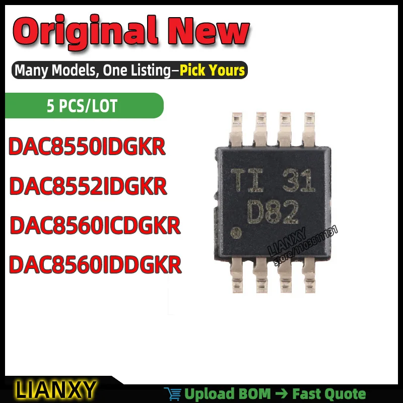 DAC8560ICDGKR DAC8550IDGKR DAC8560IDDGKR DAC8552IDGKR VSSOP-8 16-Bit DAC New Original