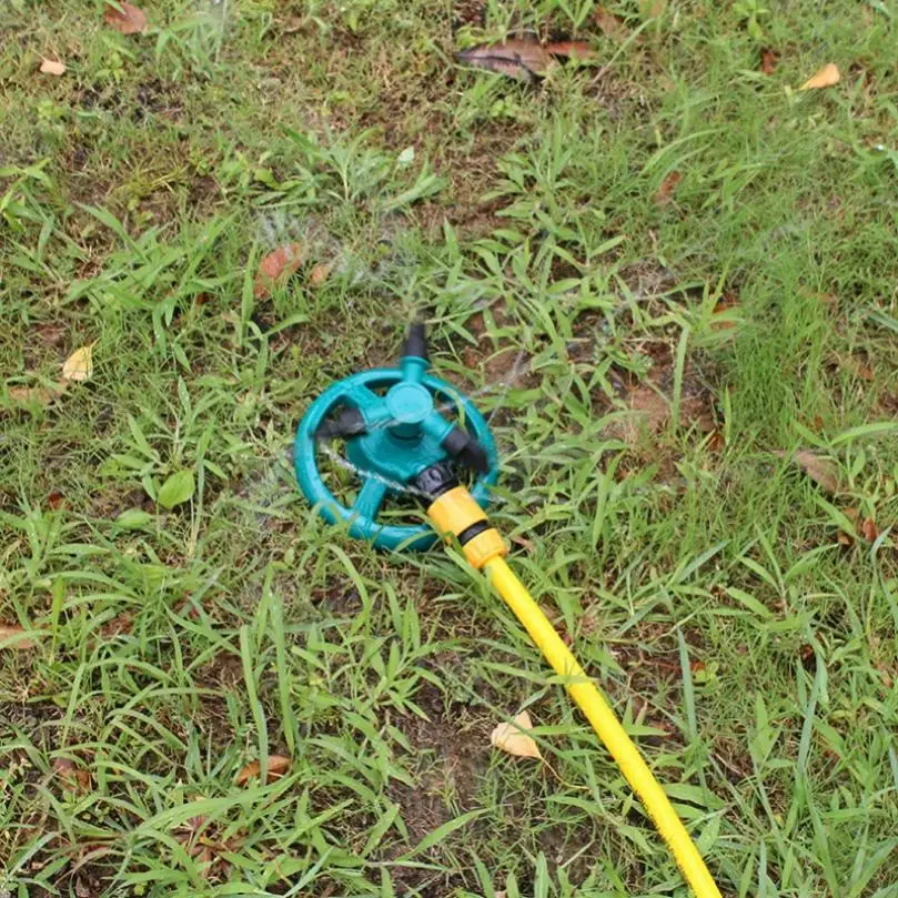 360 Degree Rotation Automatic Rotating Sprinkler for Garden Lawn Water Round Base Plastic Garden Irrigation Tool