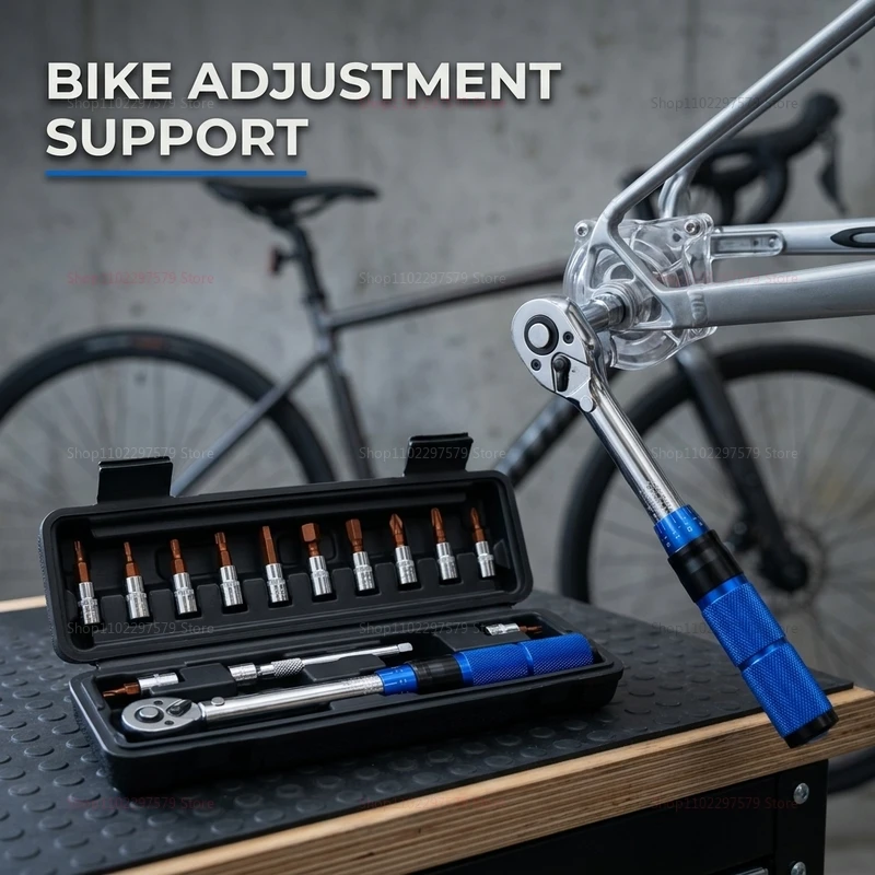 15pcs Bicycle Torque Wrench Set 1/4 Inch Adjustable 2-24Nm Hex Wrench Kit for Bike Maintenance Repair and Assembly Perfect