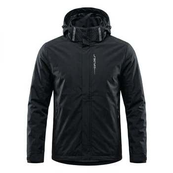 Mens Outdoor Waterproof Jacket Windproof Hoodie Coats Lightweight Cycling and Hiking Raincoat Work Jacket Man Climbing Outerwear 2