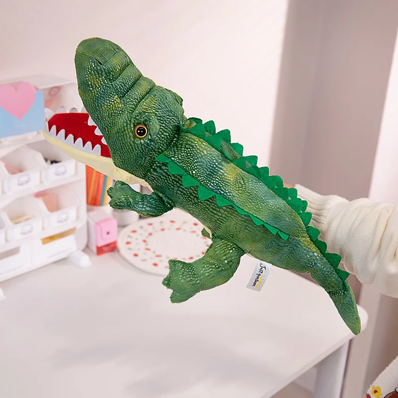 New 6Style Dinosaur Hand Puppet Plush Toys Kindergarten Performance Hand Control Gloves Snake Crocodile Turtle Salamander Lizard