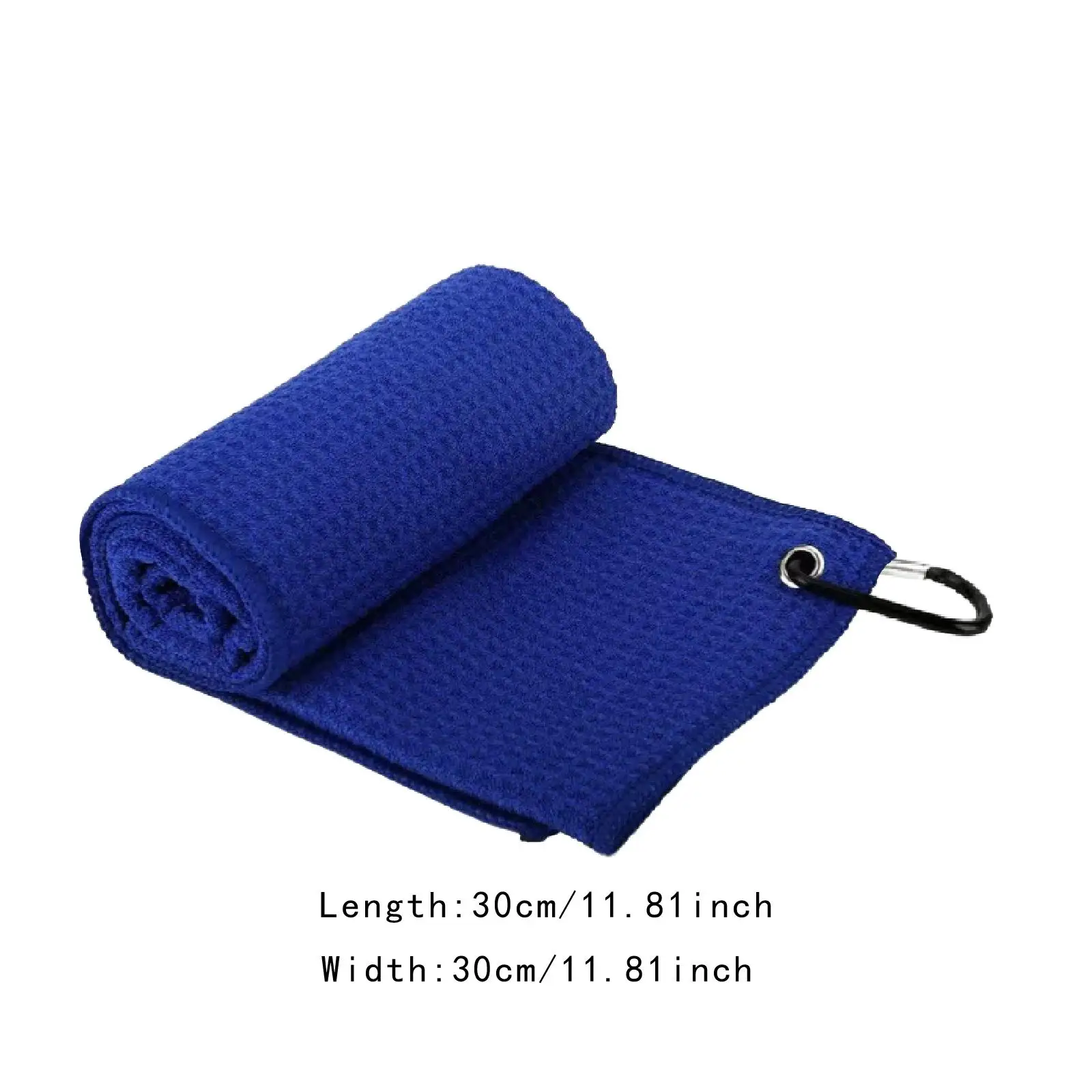 Absorbent Microfiber Golf Towel with Clip Compact Ball and Club Cleaner for Golf Bag and Belt Loop