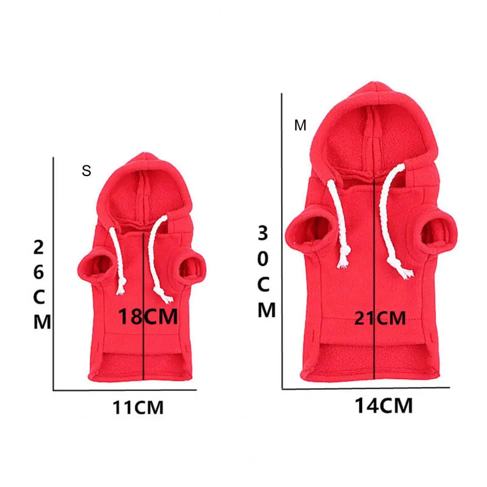 Pet Hoodie Adorable Ferret Hoodie with Drawstring Hood Thick Fleece Cute Hamster Guinea Clothes for Foreleg Elastic for Small