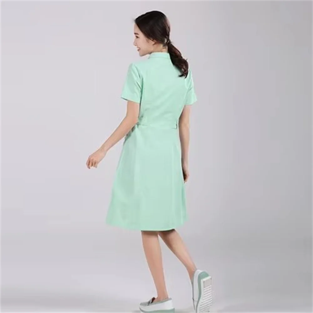 Nurse wear white lab coat female white hospital special beauty salon pharmacy dental work clothes student laboratory clothes