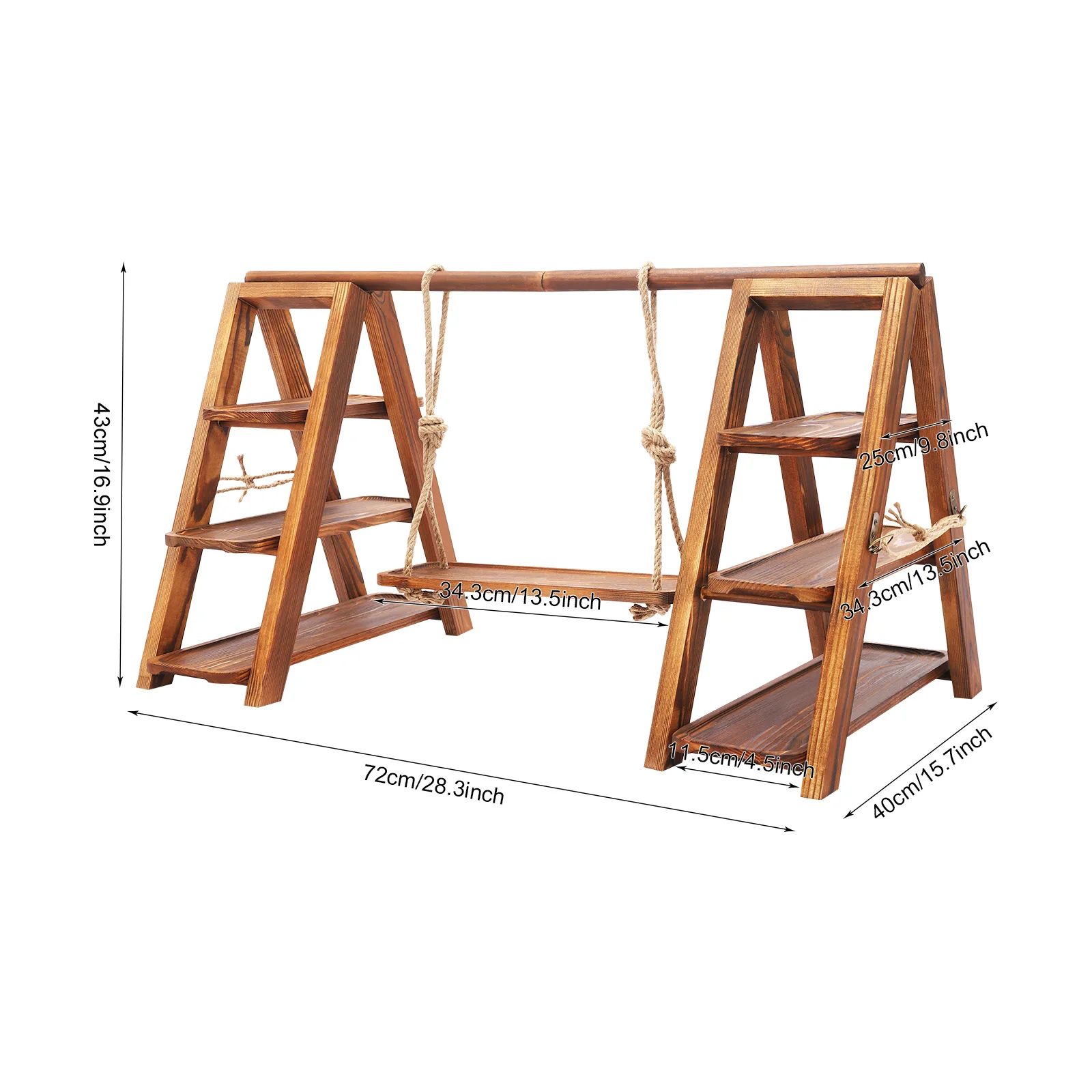 

3 Tier Cupcake Stand with Swing with Double 3-Layer Trays Thickened Bracket Triangular Structure and Easy to Move Store