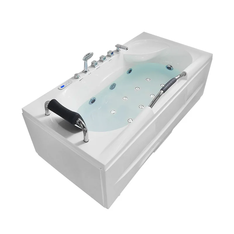 

Household Adult Acrylic Single Massage Bath with Armrest Intelligent Thermostatic Bath 1.4-1 m