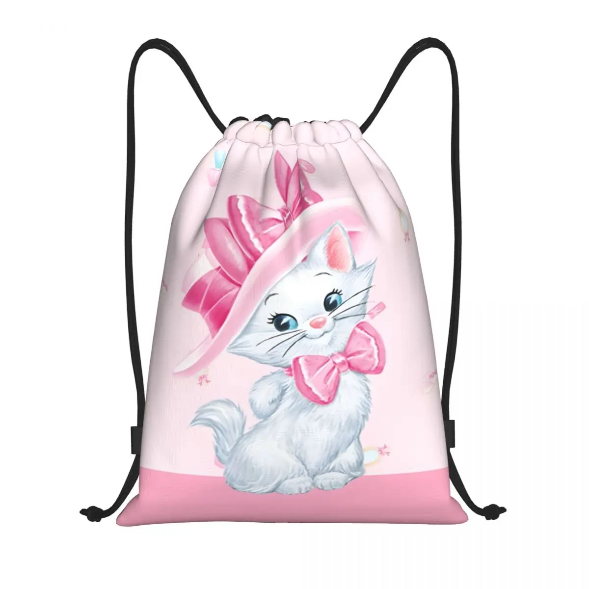 

Custom The Aristocats Marie Cat Drawstring Bags for Shopping Yoga Backpacks Men Women Kawaii Kitten Sports Gym Sackpack