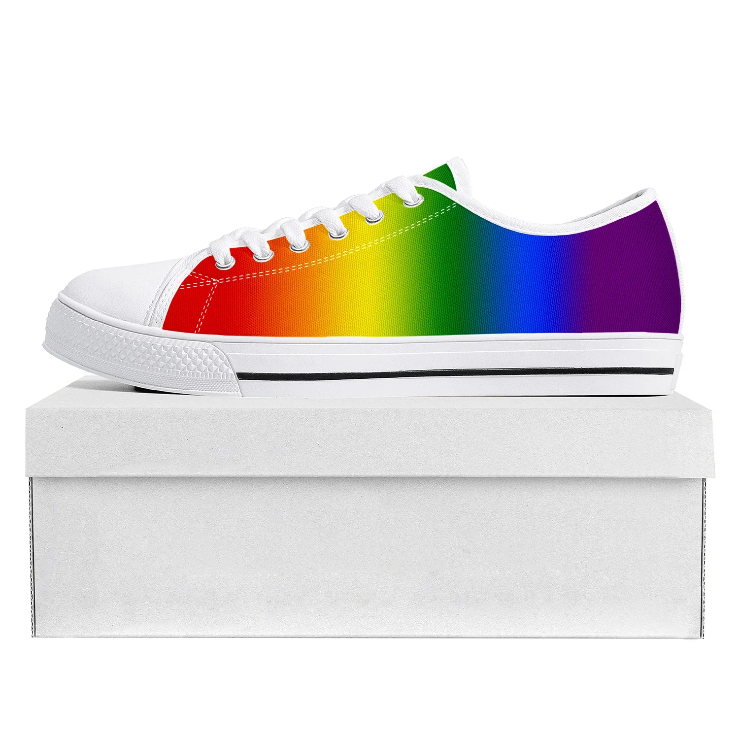 

Gay Pride Rainbow Love Low Top Sneakers Mens Womens Tailor-made Shoe Canvas Sneaker Casual Couple Shoes