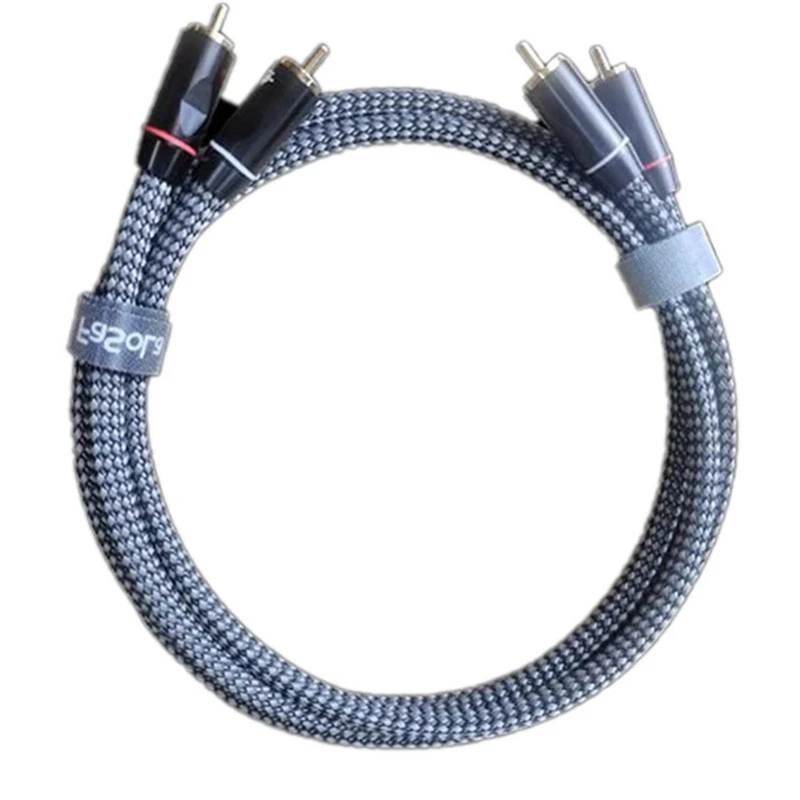 For RCA Dual Head Signal Cable HiFi Audio OCC Silver-Plated Amplifier Connection Cable