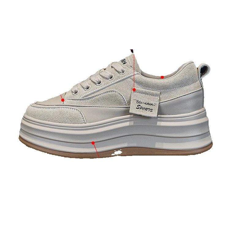 Weiße Damen Skateboarding Schuhe Aus Echtleder Für Den Herbst_voghion.com