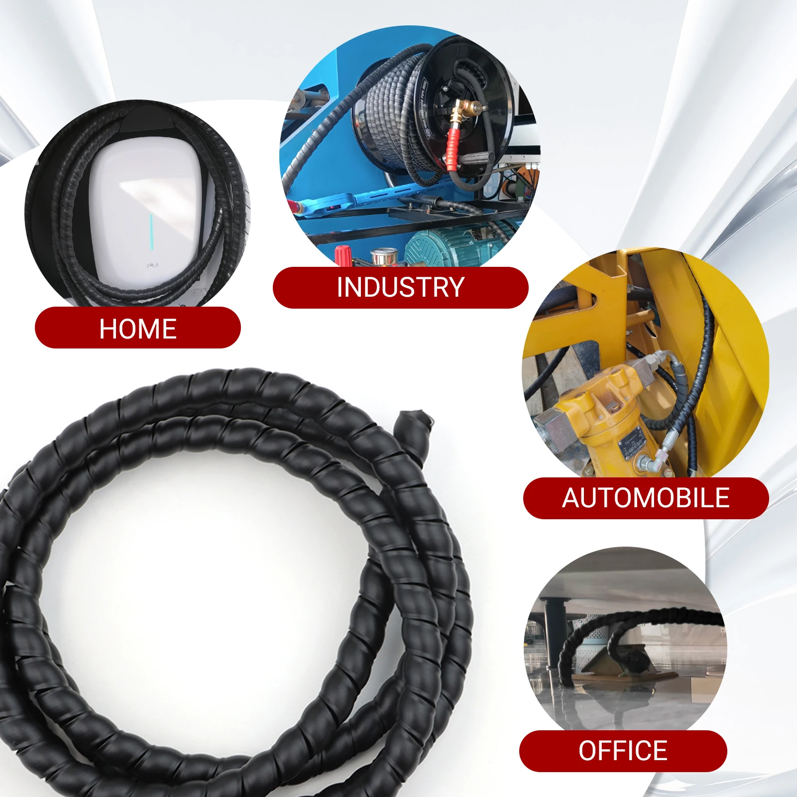 

7 Colors PP Plastic Spiral Winding Tube 8mm 10mm 12mm 14mm Flexible Wire Wrap Sleeve Cover Pipe Protector Cable Line Organizer