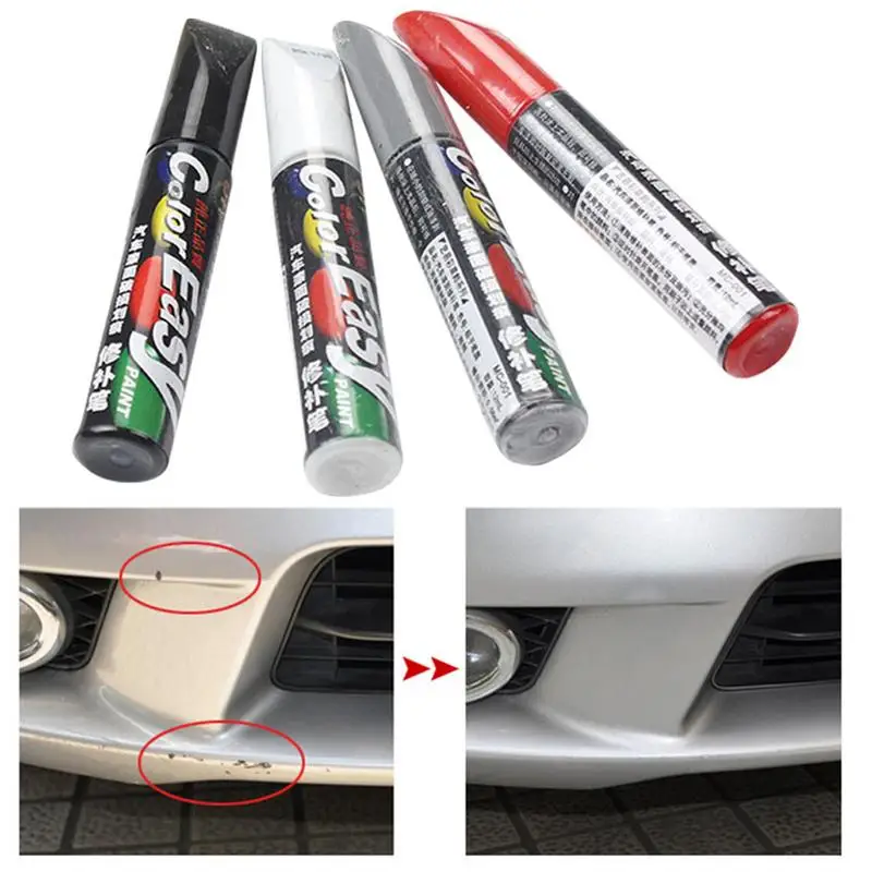 Car Paint Scratches Repair Pen Brush Waterproof Paint Marker Pen Car Tyre Tread Care Automotive Maintain Black White Red Silver