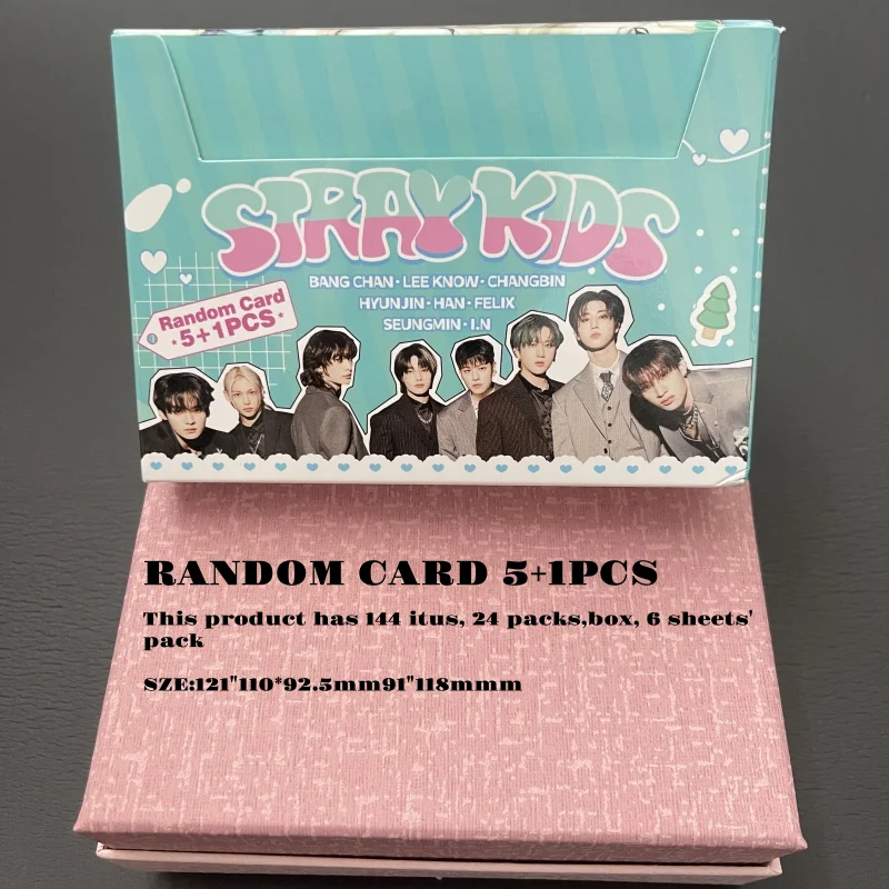스트레이 키즈 앨범 컬렉션 카드 랜덤 카드 봉투 포장 블라인드 박스 인사말 카드 스타 LOMO 24 팩/박스