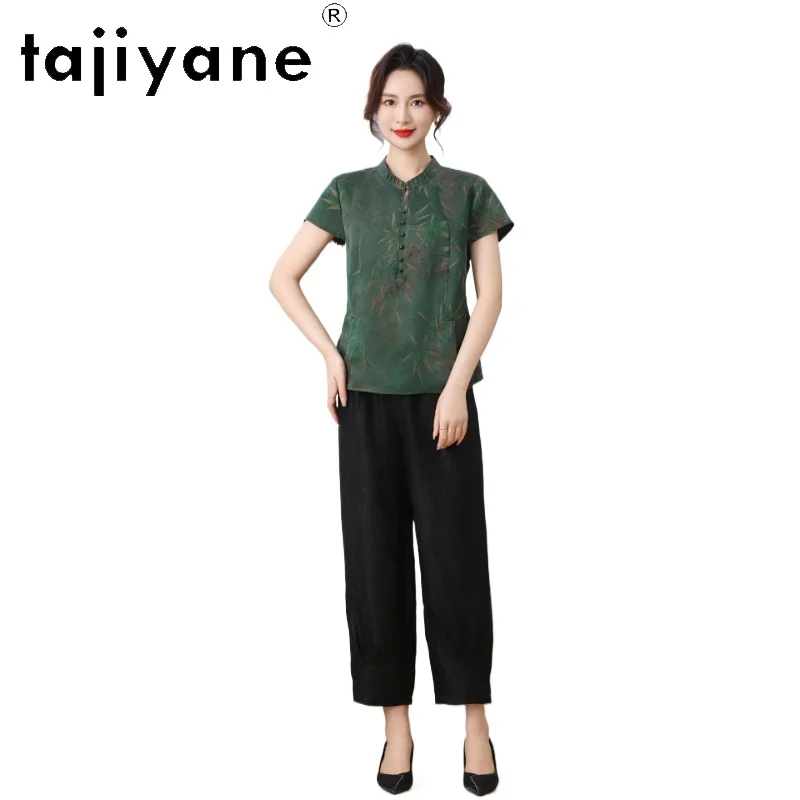 

TAJIYANE 100% Mulberry Silk Pants for Women Casual Black Bloomers Trousers Real Xiangyun Sha Summer Pants Woman Clothes 2026 바지