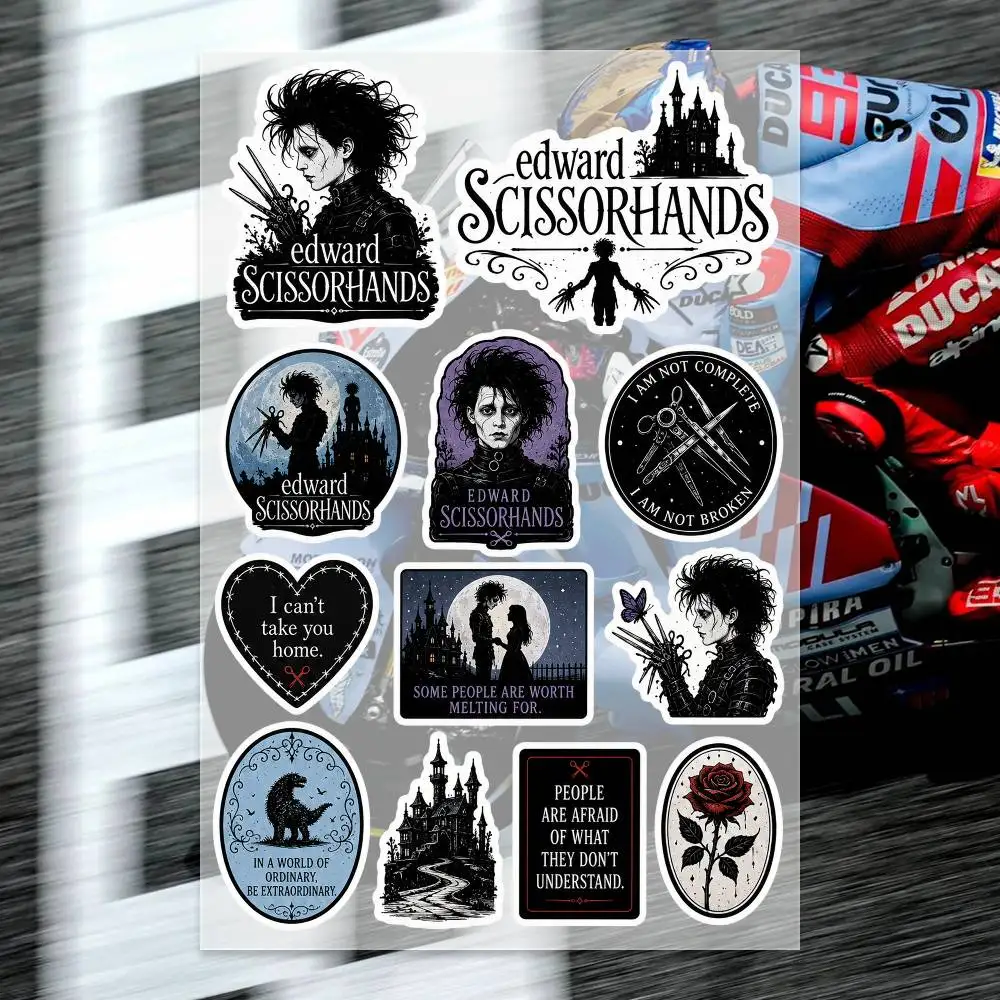 E-dward S-cissorhands Stickers Moto Sticker Auto Body Bumper Windows Motorcycle Laptop Walls Vinyl Decal Car Tuning Accessories