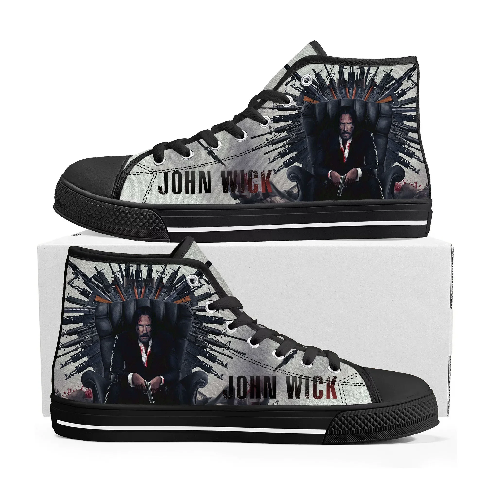 

John Wick Keanu Reeves High Top High Quality Sneakers Mens Womens Teenager Canvas Sneaker Casual Custom Shoes Customize Shoe