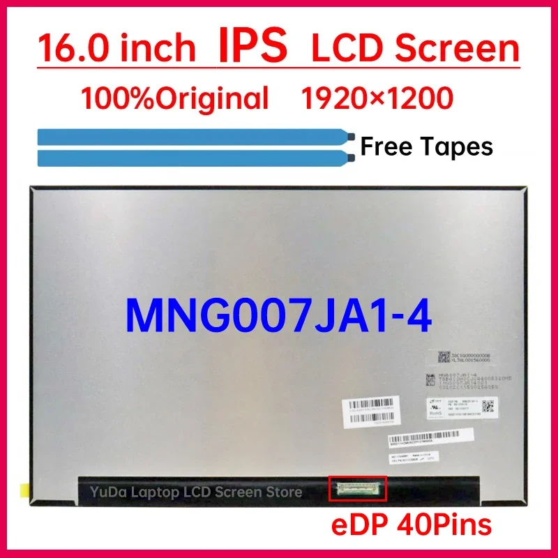 

16 Inch Laptop LCD Screen MNG007JA1-4 For Lenovo Legion 5 Pro 16IAH7H 82RF 5-16IAH7 Display Matrix Panel 1920x1200 eDP 40 Pins
