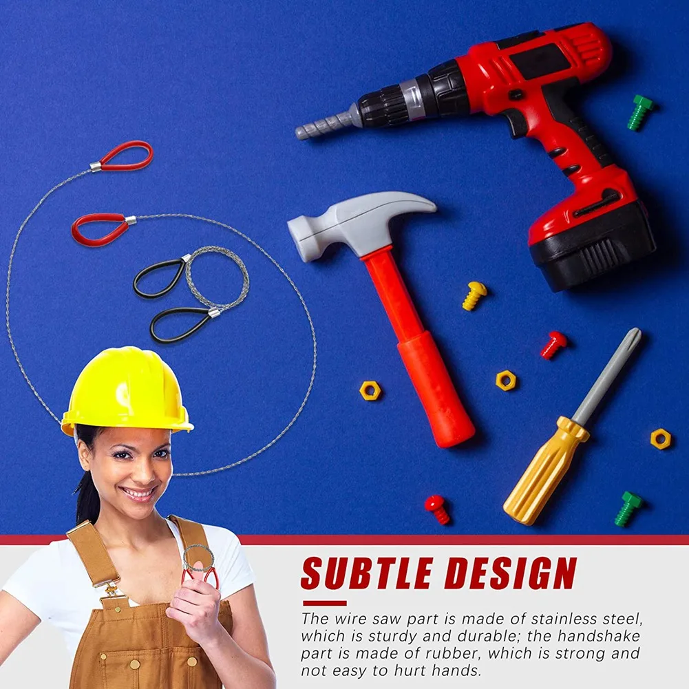 AT77 2-х шт. Кабельная пила для труб из ПВХ, проволочная пила из нержавеющей стали, ручная карманная веревочная пила, аварийная проволочная пила для выживания, режущий инструмент