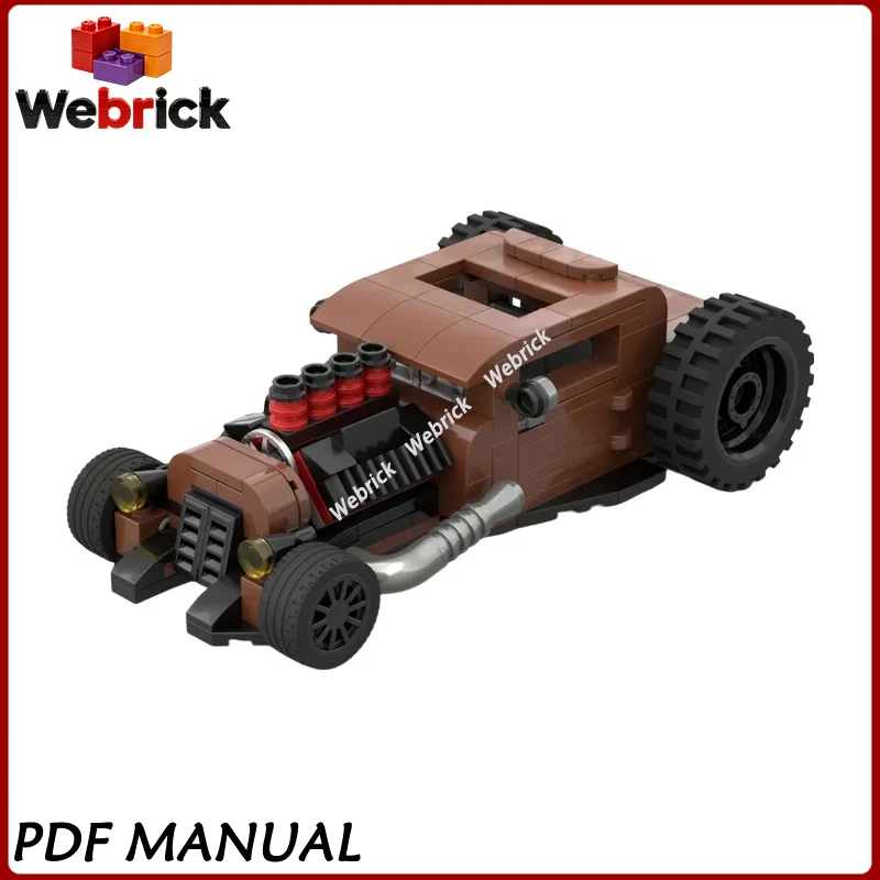 Retro Ratrod Classic Car Bricks Kit, Rusty Candy Old Fashion Vehicle Collectible Toy Building Blocks 248PCS
