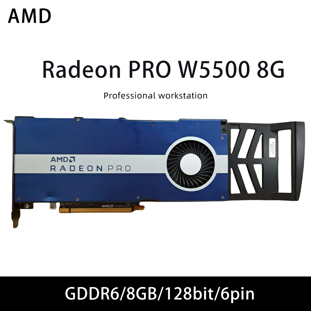 بطاقة الرسومات الرئيسية AMD Radeon Pro W5500 8G GDDR6 تدعم 8GB 128bit PCI Express 4.0 16X لأجهزة الكمبيوتر المكتبية