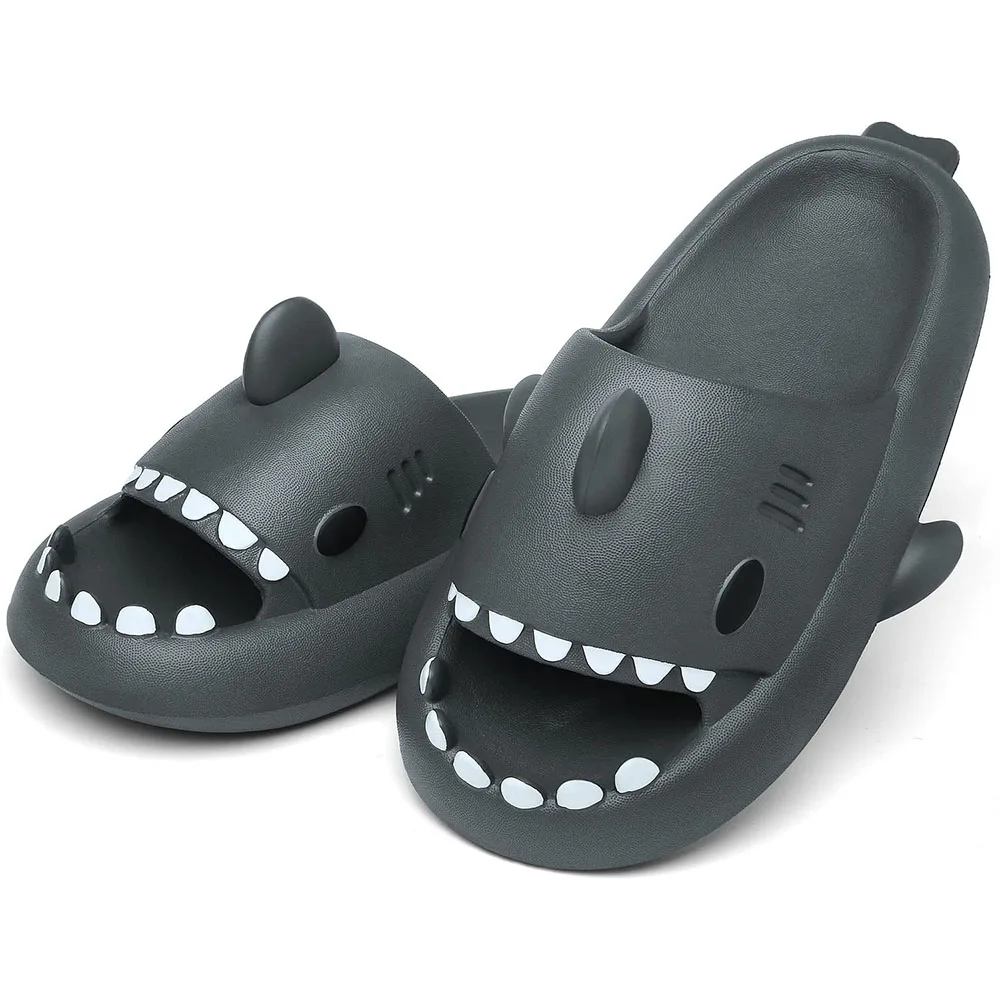 KIDMI New Men's and Women's Shark Slides Cloud Slippers Summer Open Toe Slide Sandals Casual Anti-Slip Beach Pool Shower Shoes