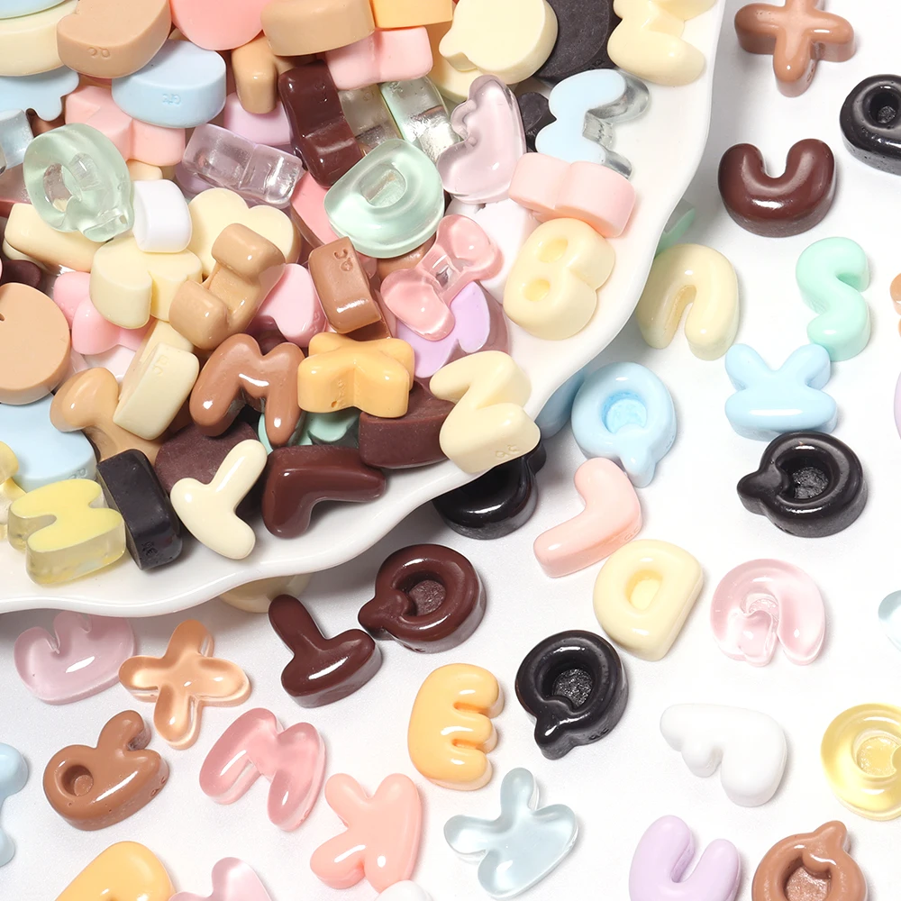 20 Stück bunte Harz-Buchstaben-Cabochons, englische Buchstaben-Aufkleber, DIY-Creme-Kleber, Handyhüllen-, Haarspangen- und Dekorationszubehör – Detail 5