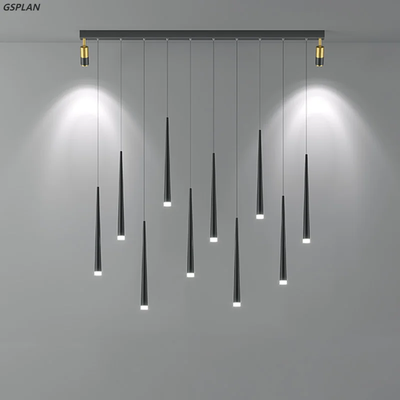 Plafonnier LED suspendu au design moderne, éclairage d'intérieur, luminaire décoratif de plafond, idéal pour une salle à manger ou un bar