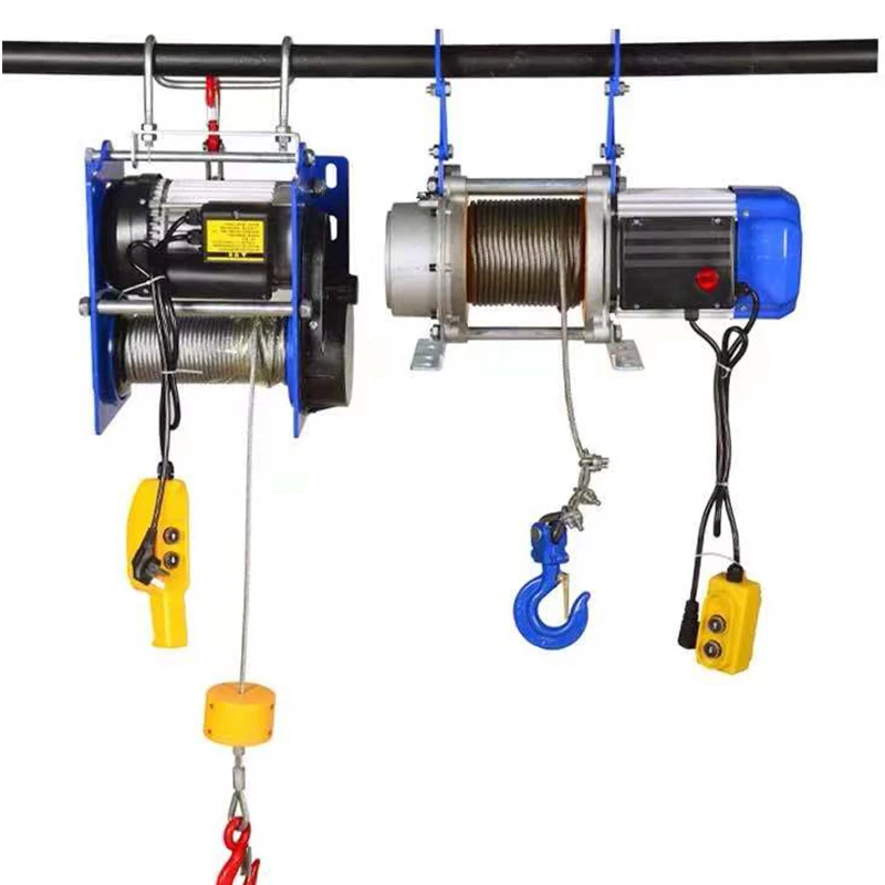 

Factory Wire Rope Electric Motor Hoist Mini Hoist Winch With Wireless Remote Control