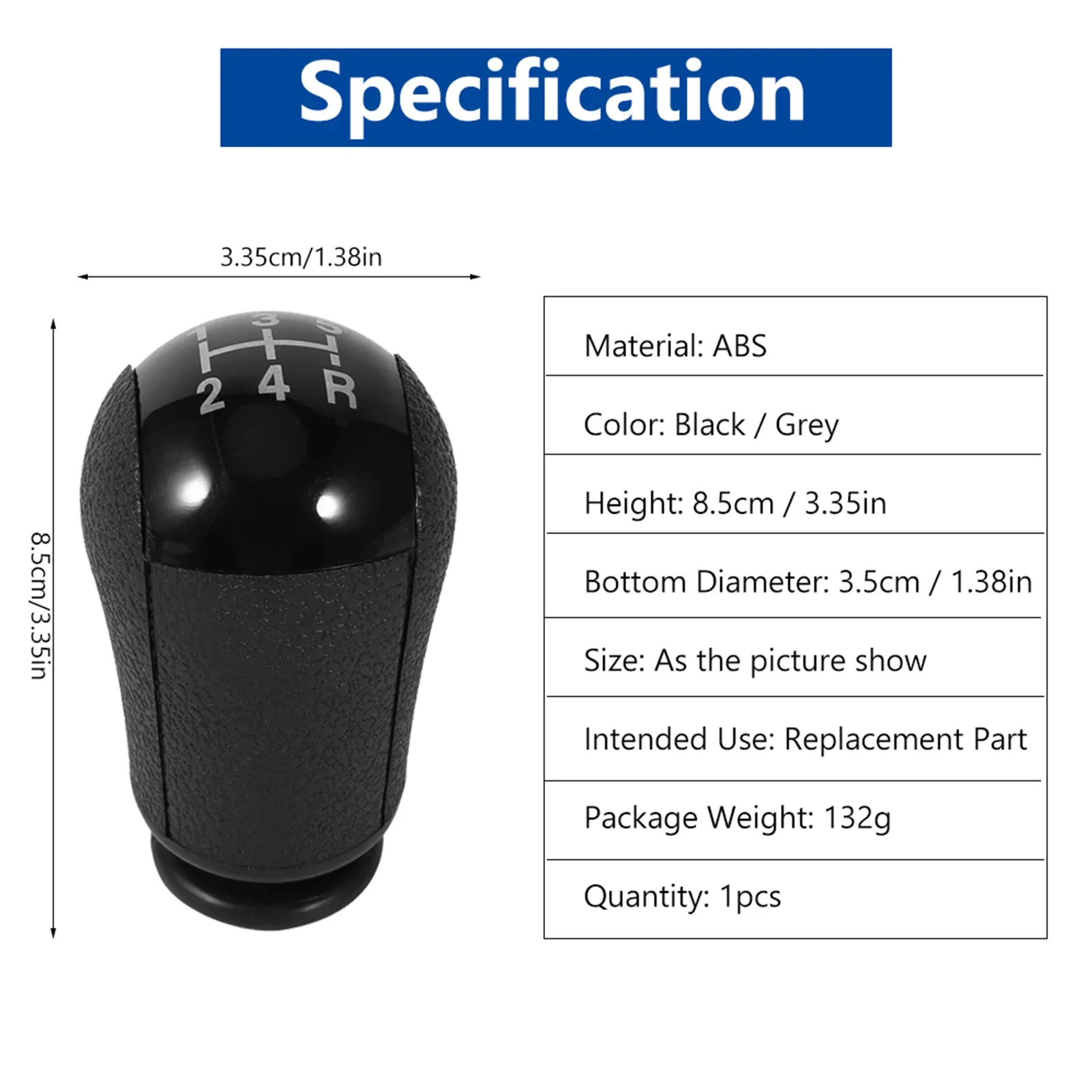 5 Speed MT Gear Stick Shift Knob For Ford Focus Mondeo MK3 S MAX New Black