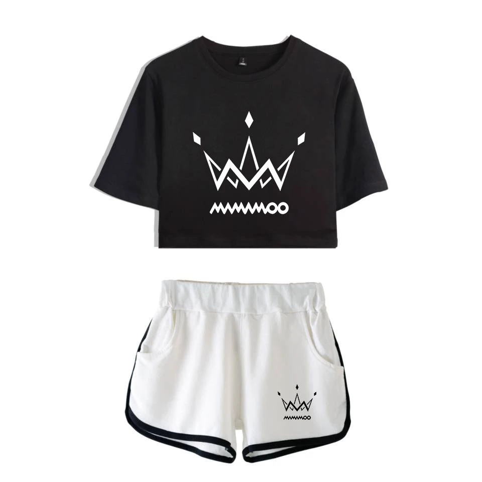 FashionNew Style of MAMAMOO T-shirt O-neck and Short Pants women's sets 2019 hot sale Harajuku T-shirt and shorts two-piece suit