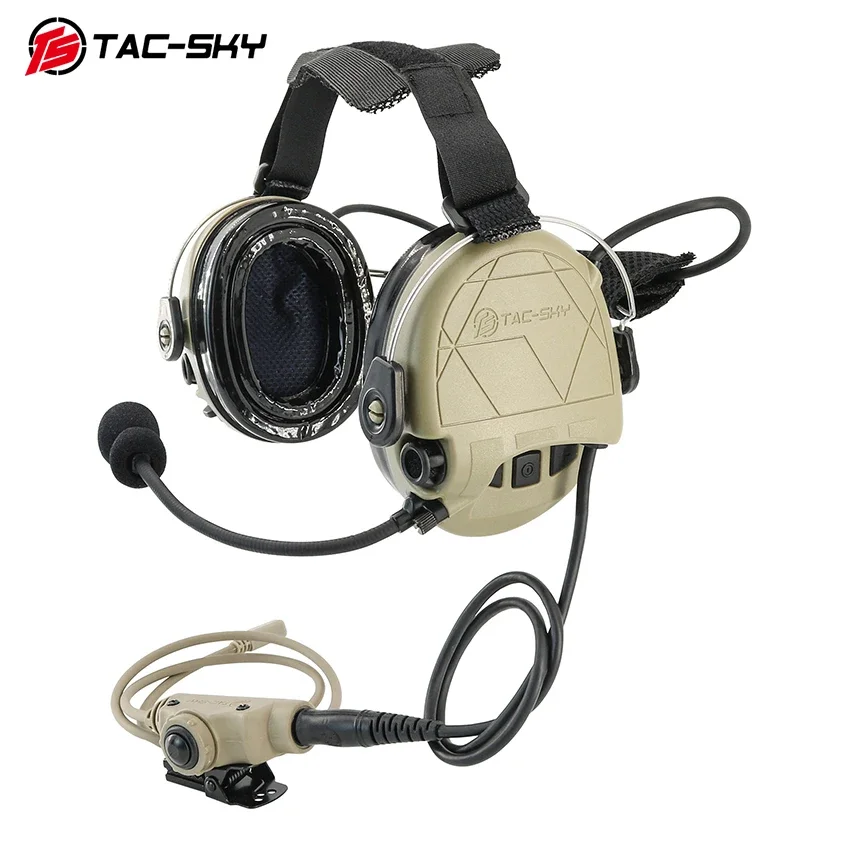 TS TAC-SKY TAC302 Tactical Headband Communication Headphone Electronic Shooting Hunting Airsoft Walkie Talkie Headset W V2PTT