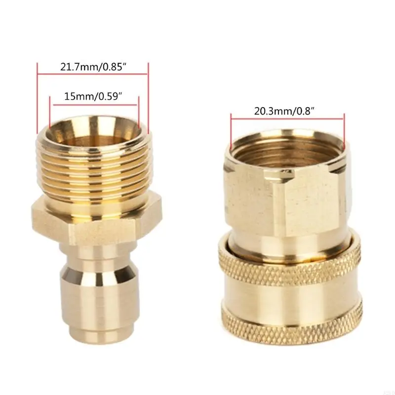 A2UD High Pressure Washer M22 Adapter Quick Connector Quick Release Fitting Power Washer Fast Connection Quick Coupler 1 Pair