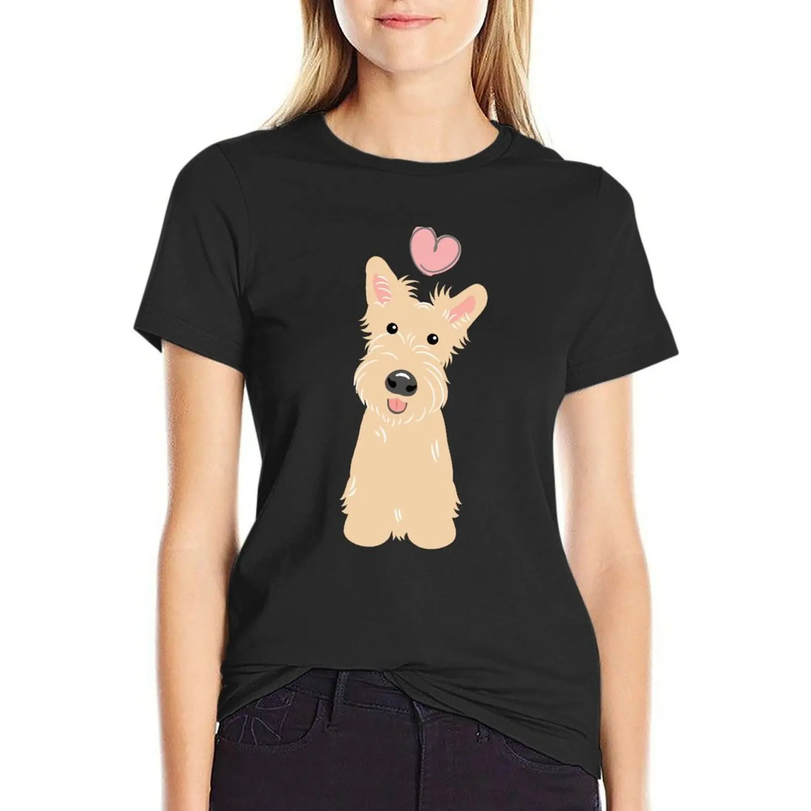 LOVE Wheaten Scottish Terrier T-Shirt plus size tops aesthetic clothes graphics Women t-shirts