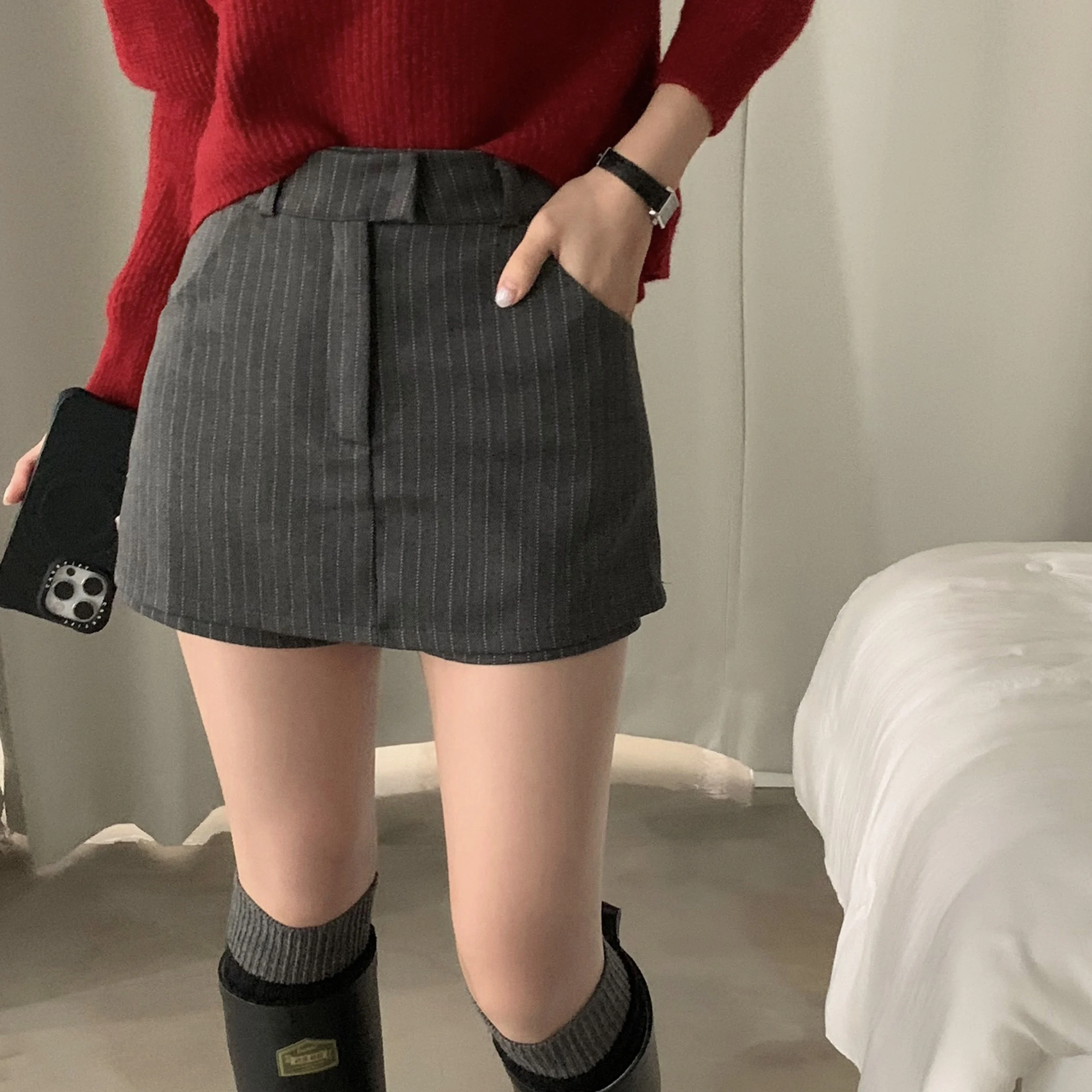 

Ele Stripe High Waist A-Line orts Casual Comfortable Women's Faion Pants Commute Sle Spring Collection