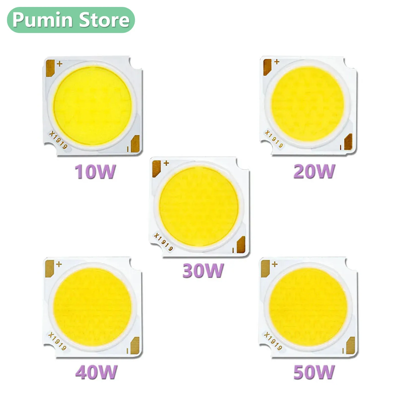 10W 20W 30W 40W 50W Bridgelux Chip DC30-33V diodo emisor de luz CRI90 LED pista abajo punto de luz accesorios de fuente de luz