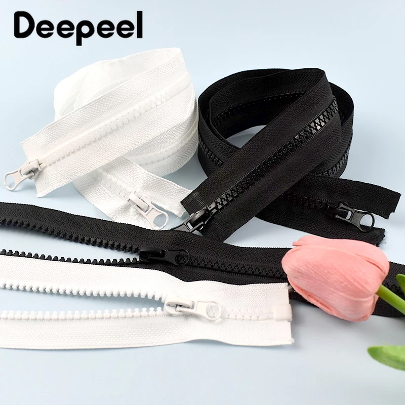 

1Pc 5# 8# Sewing Resin Zippers Single/Double Slider Zip 60-300cm Open-End Zips Clothes Closure Zipper Repair Kit Accessories