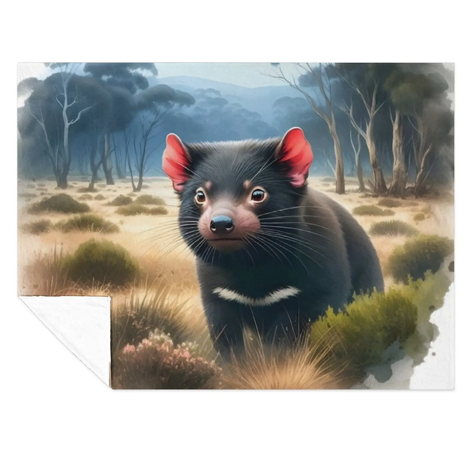 

Tasmanian devil Australia animal art Throw Blanket Cute for babies Picnic Large Blankets