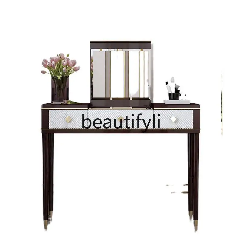 

Dressing table Multifunctional integrated master bedroom Solid wood dressing table Locker