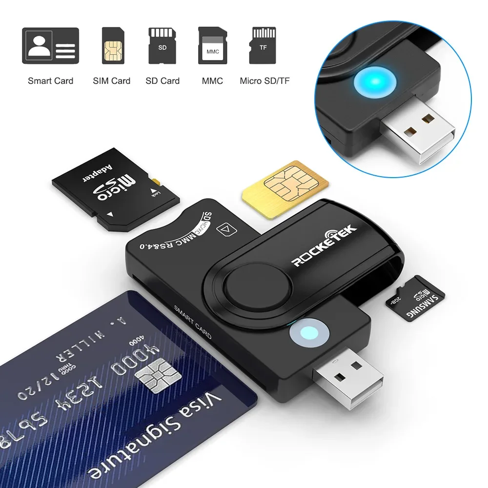 Cr310 Usb 2.0 dichiarazione fiscale Ic lettore di schede esterne intelligente Tf Sim adattatore per lettore di schede di memoria per accessori per