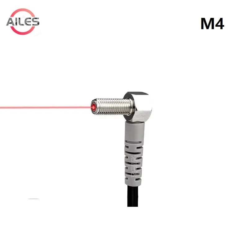 M4 Mini Visible Infrared Laser Diffuse Reflection Photoelectric Optoelectric Sensor Switch NPN PNP NO NC Elbow Head