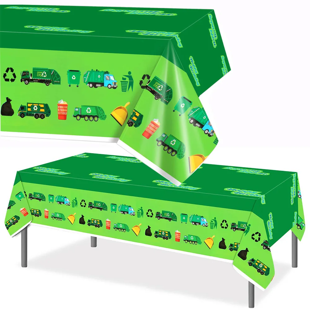 

Garbage Truck Tablecloths Garbage Truck Birthday Party Supplies Baby Shower Trash Truck Disposable Plastic Rectangle Table Cloth